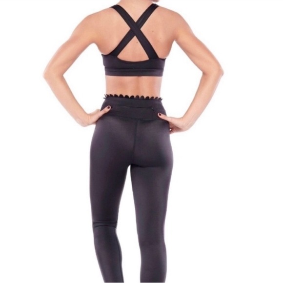 Electric Yoga - Lusting Scalloped Black Sports Bra - Picture 9 of 11